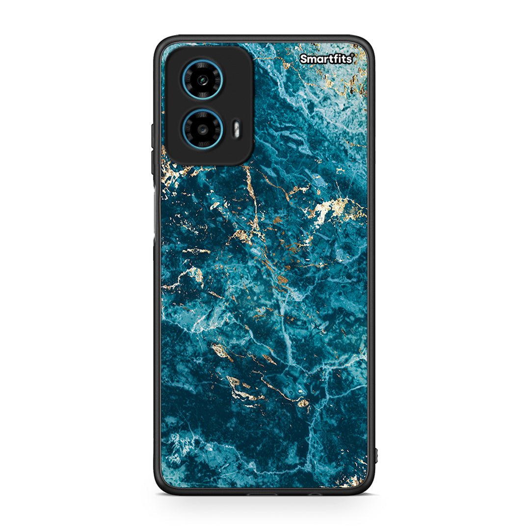 Motorola G34 5G Marble Blue θήκη από τη Smartfits με σχέδιο στο πίσω μέρος και μαύρο περίβλημα | Smartphone case with colorful back and black bezels by Smartfits