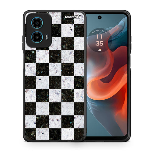 Θήκη Motorola G34 5G Square Geometric Marble από τη Smartfits με σχέδιο στο πίσω μέρος και μαύρο περίβλημα | Motorola G34 5G Square Geometric Marble case with colorful back and black bezels
