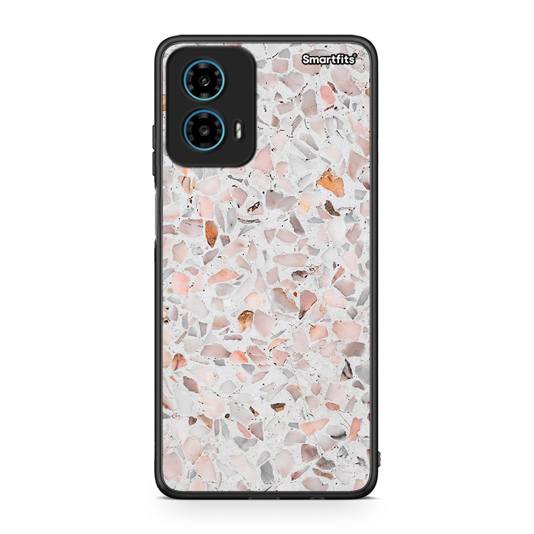 Motorola G34 5G Marble Terrazzo θήκη από τη Smartfits με σχέδιο στο πίσω μέρος και μαύρο περίβλημα | Smartphone case with colorful back and black bezels by Smartfits