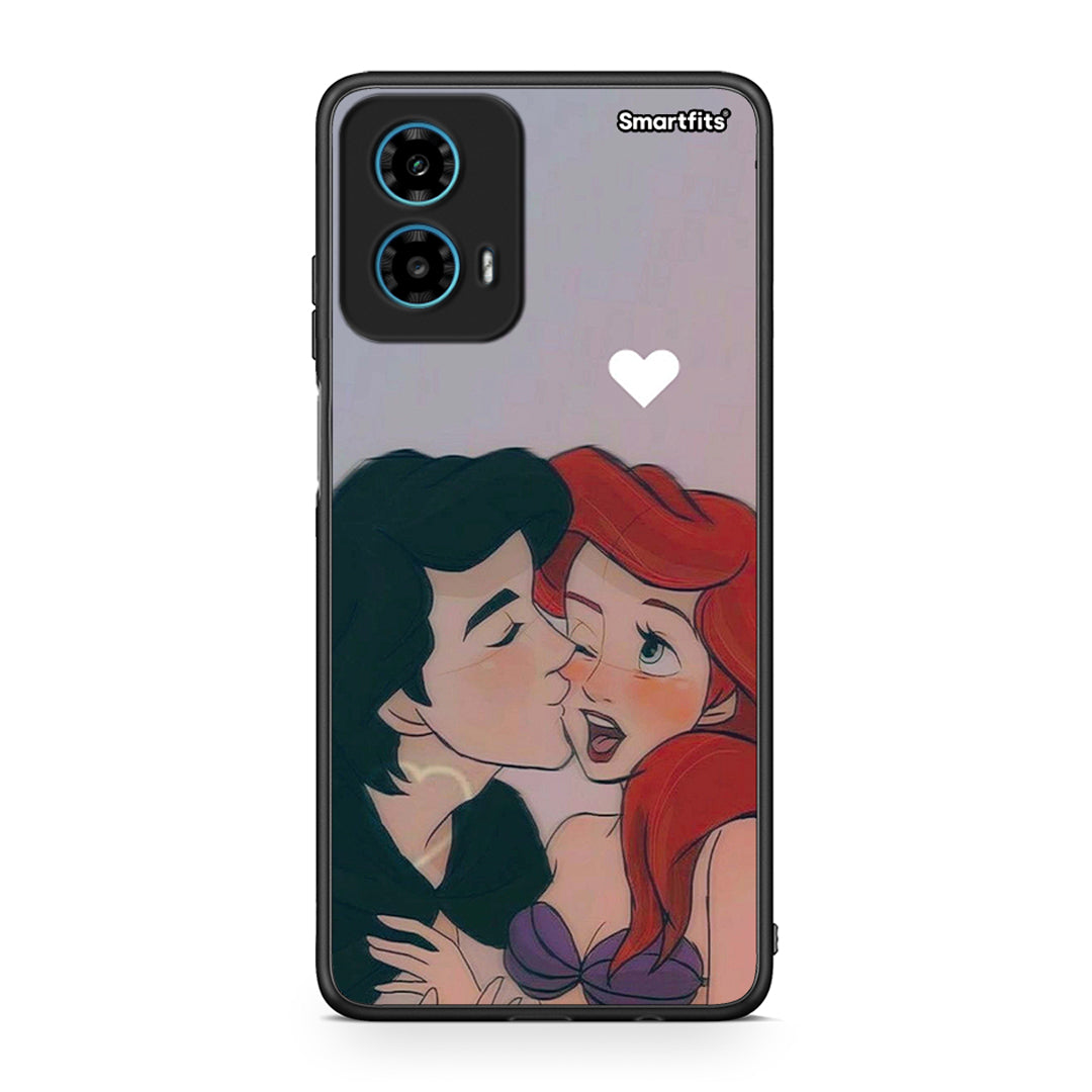 Motorola G34 5G Mermaid Love Θήκη Αγίου Βαλεντίνου από τη Smartfits με σχέδιο στο πίσω μέρος και μαύρο περίβλημα | Smartphone case with colorful back and black bezels by Smartfits