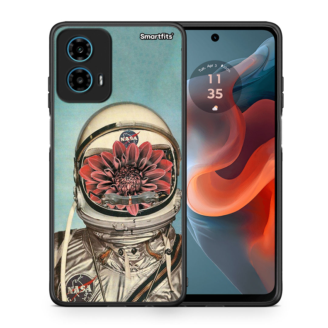 Θήκη Motorola G34 5G Nasa Bloom από τη Smartfits με σχέδιο στο πίσω μέρος και μαύρο περίβλημα | Motorola G34 5G Nasa Bloom case with colorful back and black bezels