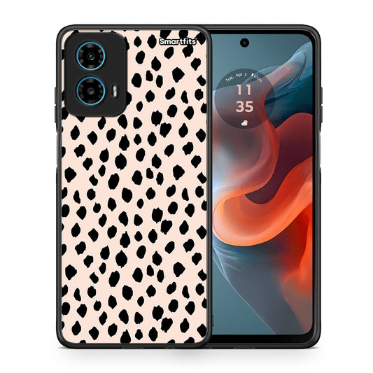 Θήκη Motorola G34 5G New Polka Dots από τη Smartfits με σχέδιο στο πίσω μέρος και μαύρο περίβλημα | Motorola G34 5G New Polka Dots case with colorful back and black bezels