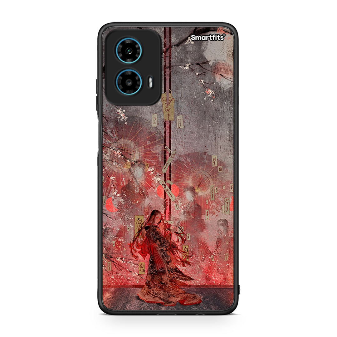 Motorola G34 5G Nezuko Kamado θήκη από τη Smartfits με σχέδιο στο πίσω μέρος και μαύρο περίβλημα | Smartphone case with colorful back and black bezels by Smartfits