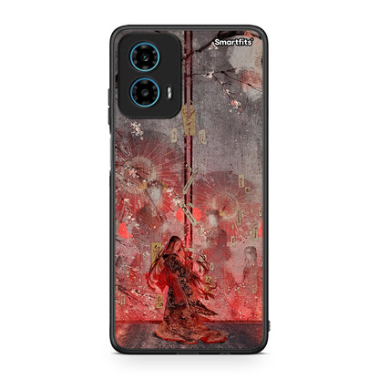 Motorola G34 5G Nezuko Kamado θήκη από τη Smartfits με σχέδιο στο πίσω μέρος και μαύρο περίβλημα | Smartphone case with colorful back and black bezels by Smartfits
