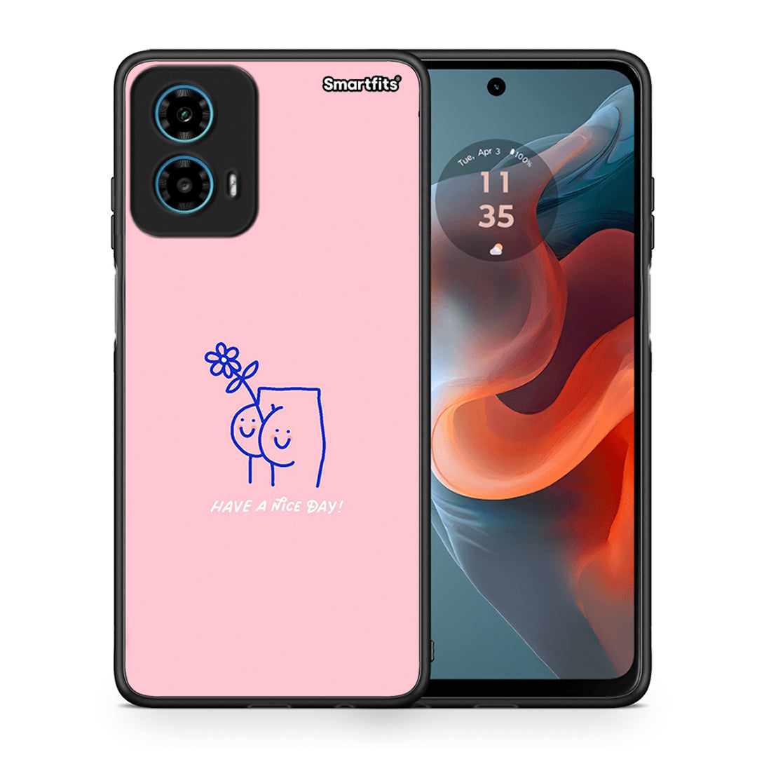 Θήκη Motorola G34 5G Nice Day από τη Smartfits με σχέδιο στο πίσω μέρος και μαύρο περίβλημα | Motorola G34 5G Nice Day case with colorful back and black bezels