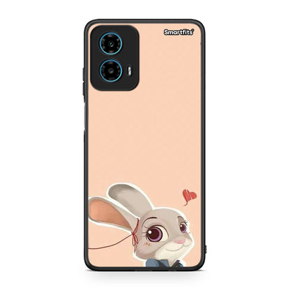 Motorola G34 5G Nick Wilde And Judy Hopps Love 2 θήκη από τη Smartfits με σχέδιο στο πίσω μέρος και μαύρο περίβλημα | Smartphone case with colorful back and black bezels by Smartfits
