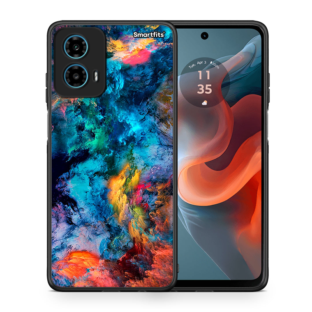 Θήκη Motorola G34 5G Crayola Paint από τη Smartfits με σχέδιο στο πίσω μέρος και μαύρο περίβλημα | Motorola G34 5G Crayola Paint case with colorful back and black bezels
