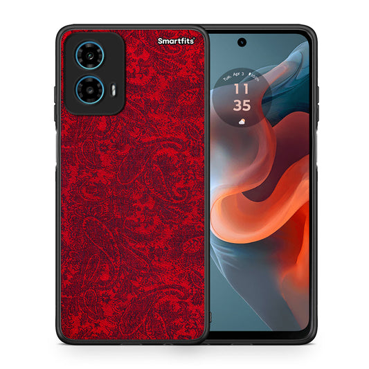Θήκη Motorola G34 5G Paisley Cashmere από τη Smartfits με σχέδιο στο πίσω μέρος και μαύρο περίβλημα | Motorola G34 5G Paisley Cashmere case with colorful back and black bezels