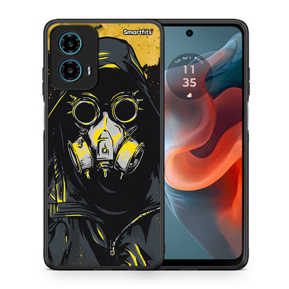 Θήκη Motorola G34 5G Mask PopArt από τη Smartfits με σχέδιο στο πίσω μέρος και μαύρο περίβλημα | Motorola G34 5G Mask PopArt case with colorful back and black bezels