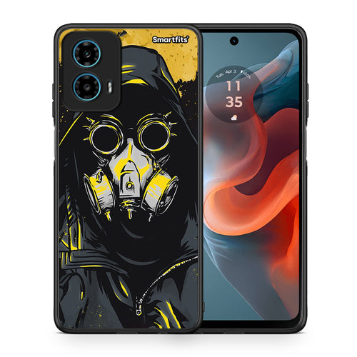 Θήκη Motorola G34 5G Mask PopArt από τη Smartfits με σχέδιο στο πίσω μέρος και μαύρο περίβλημα | Motorola G34 5G Mask PopArt case with colorful back and black bezels