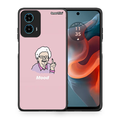 Θήκη Motorola G34 5G Mood PopArt από τη Smartfits με σχέδιο στο πίσω μέρος και μαύρο περίβλημα | Motorola G34 5G Mood PopArt case with colorful back and black bezels