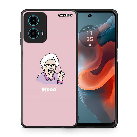Θήκη Motorola G34 5G Mood PopArt από τη Smartfits με σχέδιο στο πίσω μέρος και μαύρο περίβλημα | Motorola G34 5G Mood PopArt case with colorful back and black bezels