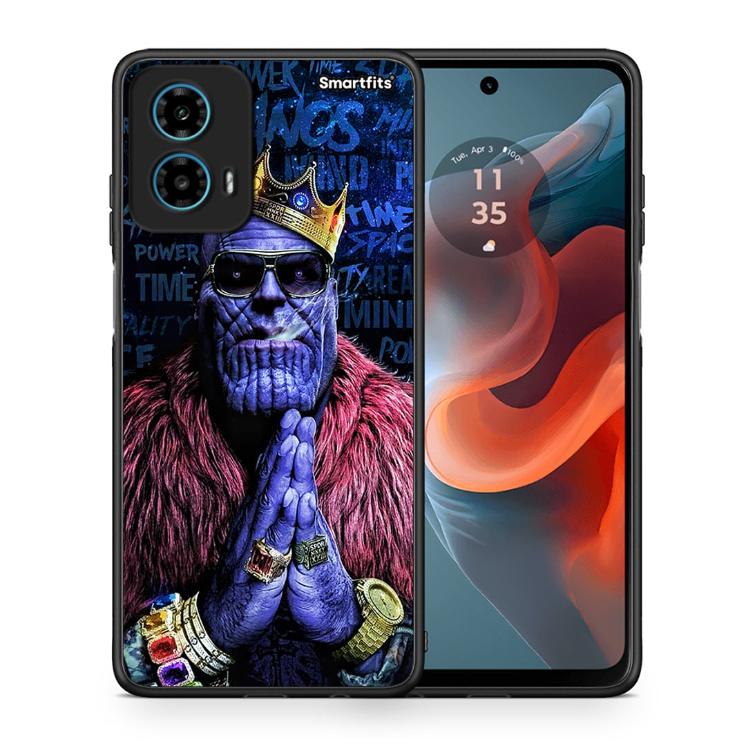 Θήκη Motorola G34 5G Thanos PopArt από τη Smartfits με σχέδιο στο πίσω μέρος και μαύρο περίβλημα | Motorola G34 5G Thanos PopArt case with colorful back and black bezels