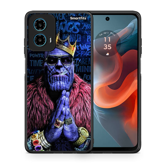 Θήκη Motorola G34 5G Thanos PopArt από τη Smartfits με σχέδιο στο πίσω μέρος και μαύρο περίβλημα | Motorola G34 5G Thanos PopArt case with colorful back and black bezels
