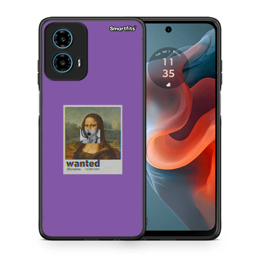 Θήκη Motorola G34 5G Monalisa Popart από τη Smartfits με σχέδιο στο πίσω μέρος και μαύρο περίβλημα | Motorola G34 5G Monalisa Popart case with colorful back and black bezels