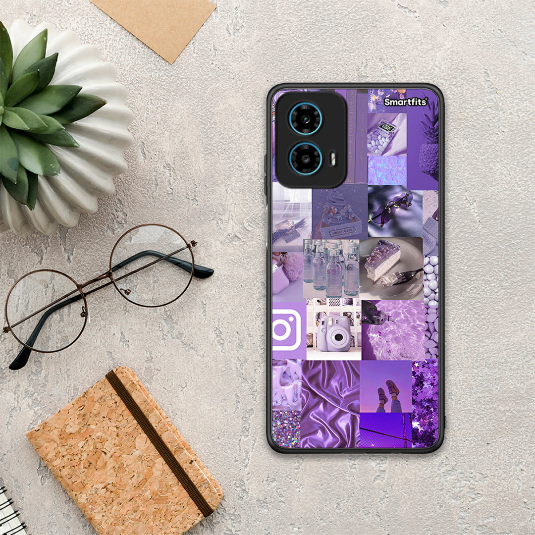 Purple Aesthetic Collage - Motorola G34 5G θήκη