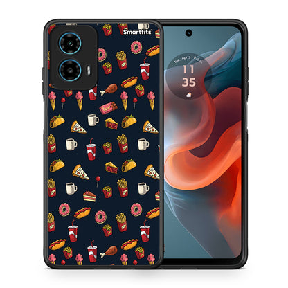Θήκη Motorola G34 5G Hungry Random από τη Smartfits με σχέδιο στο πίσω μέρος και μαύρο περίβλημα | Motorola G34 5G Hungry Random case with colorful back and black bezels