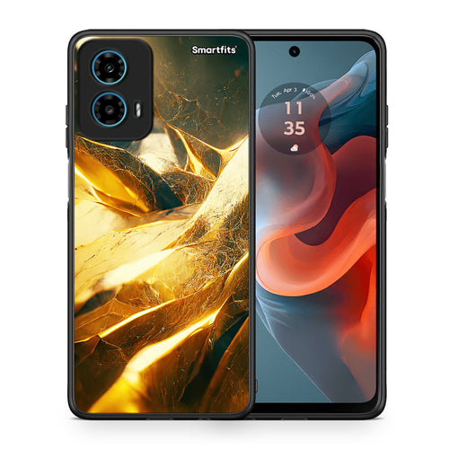 Θήκη Motorola G34 5G Real Gold από τη Smartfits με σχέδιο στο πίσω μέρος και μαύρο περίβλημα | Motorola G34 5G Real Gold case with colorful back and black bezels
