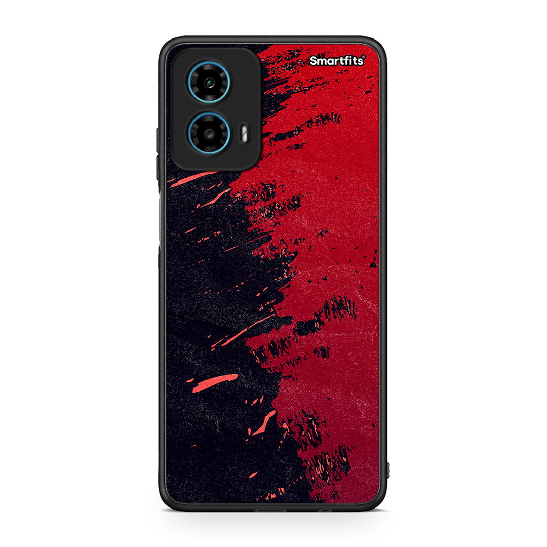 Motorola G34 5G Red Paint Θήκη Αγίου Βαλεντίνου από τη Smartfits με σχέδιο στο πίσω μέρος και μαύρο περίβλημα | Smartphone case with colorful back and black bezels by Smartfits