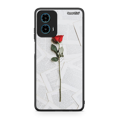 Motorola G34 5G Red Rose θήκη από τη Smartfits με σχέδιο στο πίσω μέρος και μαύρο περίβλημα | Smartphone case with colorful back and black bezels by Smartfits
