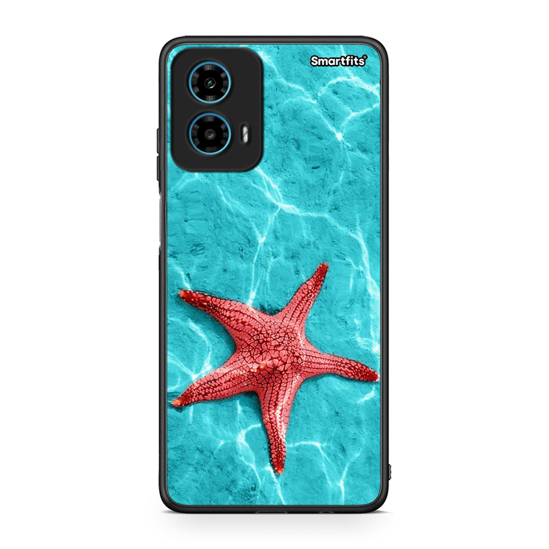 Motorola G34 5G Red Starfish Θήκη από τη Smartfits με σχέδιο στο πίσω μέρος και μαύρο περίβλημα | Smartphone case with colorful back and black bezels by Smartfits