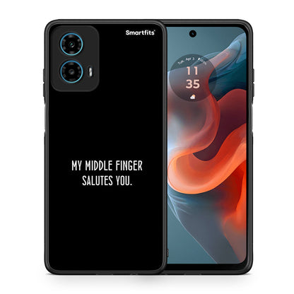 Θήκη Motorola G34 5G Salute από τη Smartfits με σχέδιο στο πίσω μέρος και μαύρο περίβλημα | Motorola G34 5G Salute case with colorful back and black bezels