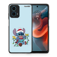 Thumbnail for Θήκη Motorola G34 5G Santa Stich από τη Smartfits με σχέδιο στο πίσω μέρος και μαύρο περίβλημα | Motorola G34 5G Santa Stich case with colorful back and black bezels