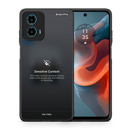 Θήκη Motorola G34 5G Sensitive Content από τη Smartfits με σχέδιο στο πίσω μέρος και μαύρο περίβλημα | Motorola G34 5G Sensitive Content case with colorful back and black bezels