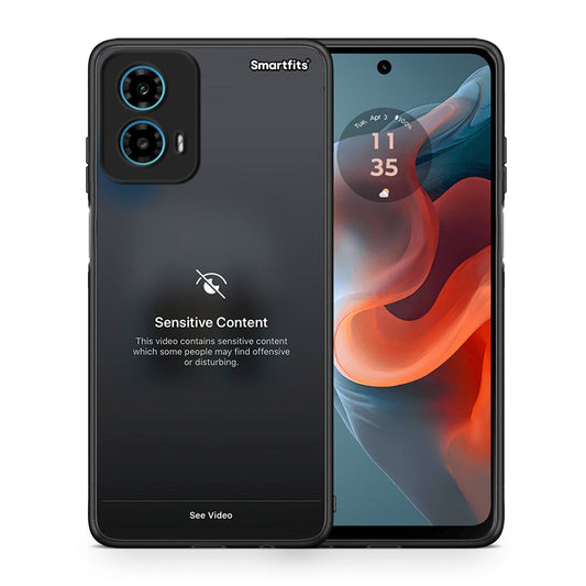 Θήκη Motorola G34 5G Sensitive Content από τη Smartfits με σχέδιο στο πίσω μέρος και μαύρο περίβλημα | Motorola G34 5G Sensitive Content case with colorful back and black bezels
