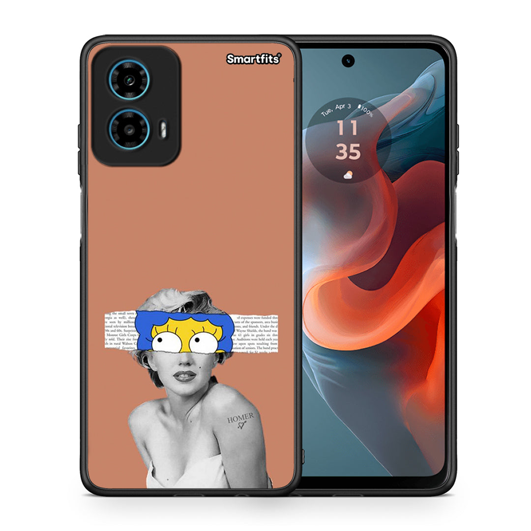 Θήκη Motorola G34 5G Sim Merilyn από τη Smartfits με σχέδιο στο πίσω μέρος και μαύρο περίβλημα | Motorola G34 5G Sim Merilyn case with colorful back and black bezels