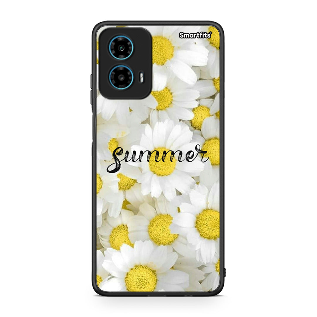 Motorola G34 5G Summer Daisies Θήκη από τη Smartfits με σχέδιο στο πίσω μέρος και μαύρο περίβλημα | Smartphone case with colorful back and black bezels by Smartfits