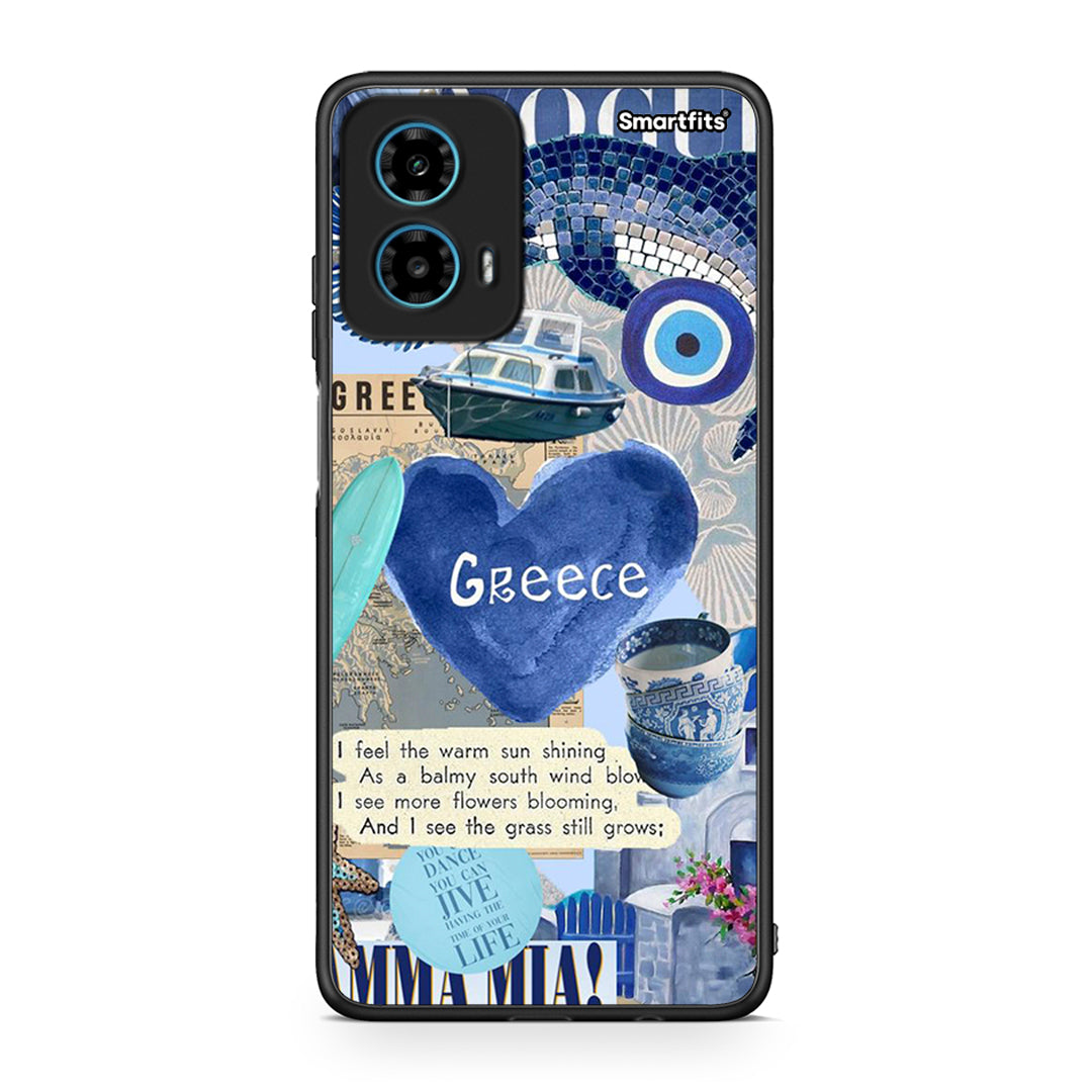 Motorola G34 5G Summer In Greece Θήκη από τη Smartfits με σχέδιο στο πίσω μέρος και μαύρο περίβλημα | Smartphone case with colorful back and black bezels by Smartfits