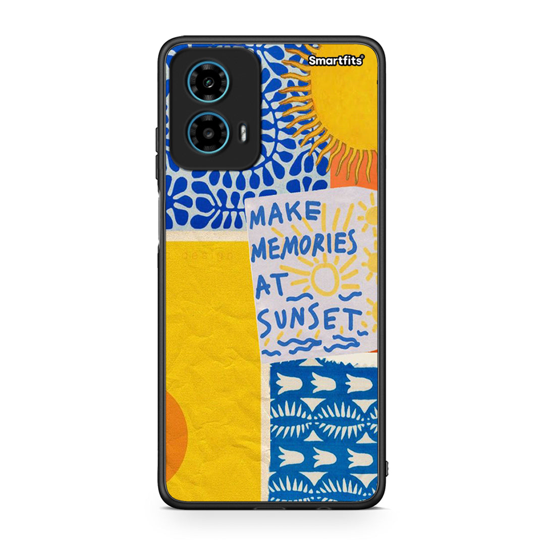 Motorola G34 5G Sunset Memories Θήκη από τη Smartfits με σχέδιο στο πίσω μέρος και μαύρο περίβλημα | Smartphone case with colorful back and black bezels by Smartfits