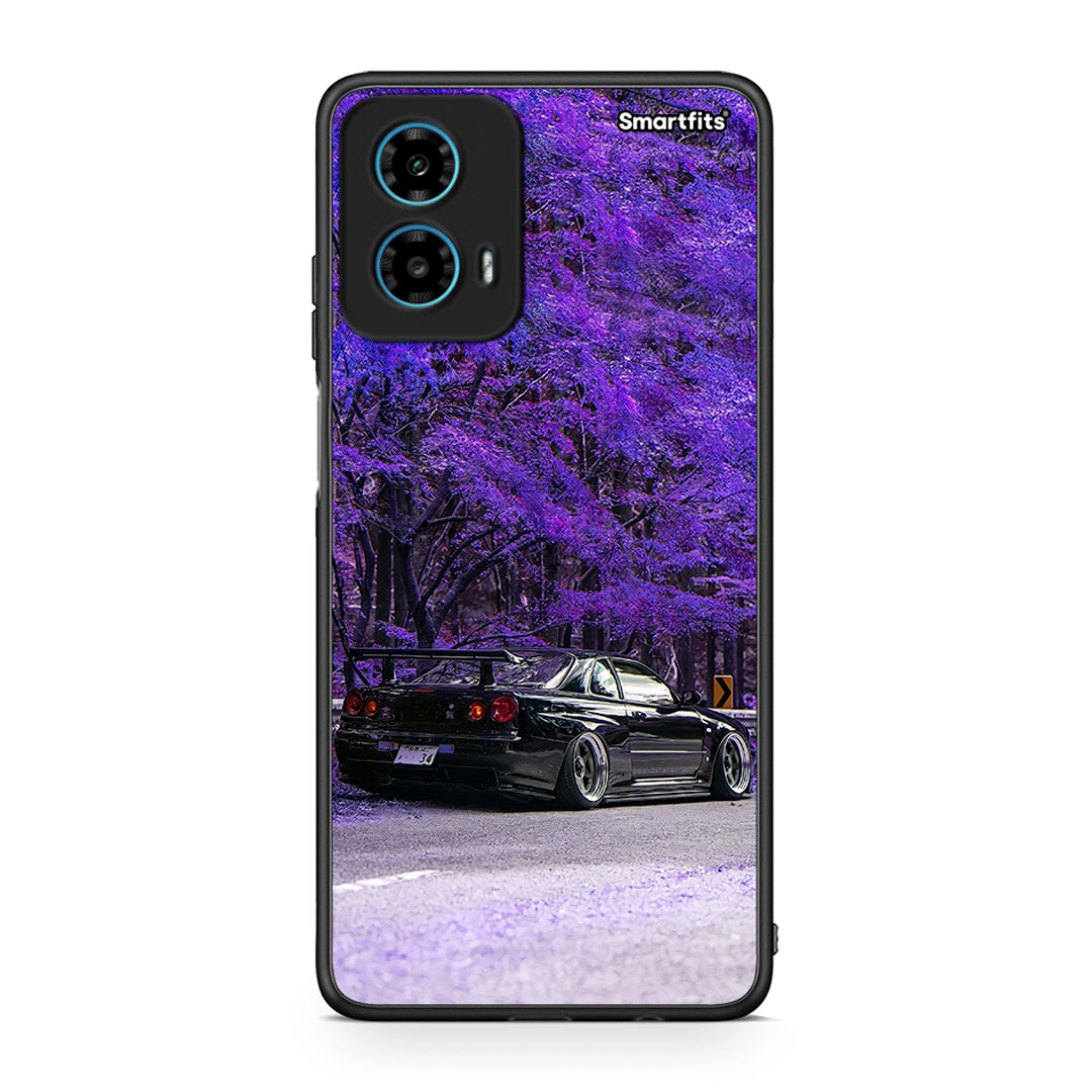 Motorola G34 5G Super Car Θήκη Αγίου Βαλεντίνου από τη Smartfits με σχέδιο στο πίσω μέρος και μαύρο περίβλημα | Smartphone case with colorful back and black bezels by Smartfits