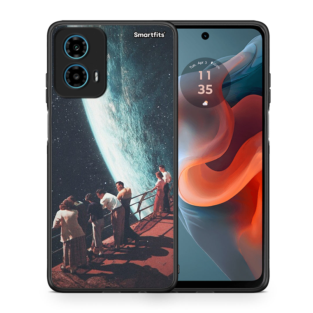 Θήκη Motorola G34 5G Surreal View από τη Smartfits με σχέδιο στο πίσω μέρος και μαύρο περίβλημα | Motorola G34 5G Surreal View case with colorful back and black bezels