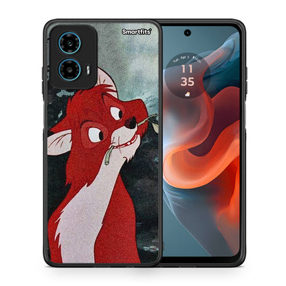 Θήκη Motorola G34 5G Tod And Vixey Love 1 από τη Smartfits με σχέδιο στο πίσω μέρος και μαύρο περίβλημα | Motorola G34 5G Tod And Vixey Love 1 case with colorful back and black bezels