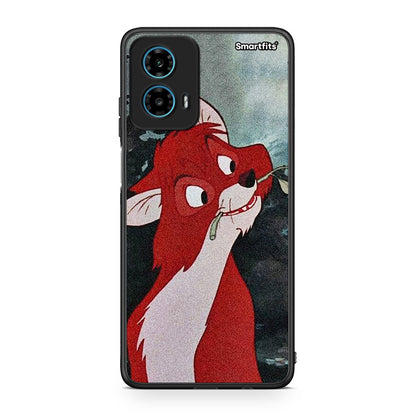 Motorola G34 5G Tod And Vixey Love 1 θήκη από τη Smartfits με σχέδιο στο πίσω μέρος και μαύρο περίβλημα | Smartphone case with colorful back and black bezels by Smartfits