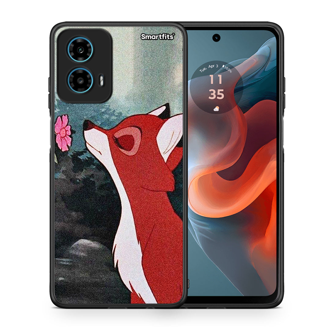 Θήκη Motorola G34 5G Tod And Vixey Love 2 από τη Smartfits με σχέδιο στο πίσω μέρος και μαύρο περίβλημα | Motorola G34 5G Tod And Vixey Love 2 case with colorful back and black bezels