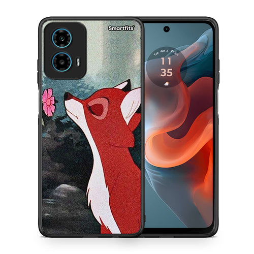 Θήκη Motorola G34 5G Tod And Vixey Love 2 από τη Smartfits με σχέδιο στο πίσω μέρος και μαύρο περίβλημα | Motorola G34 5G Tod And Vixey Love 2 case with colorful back and black bezels