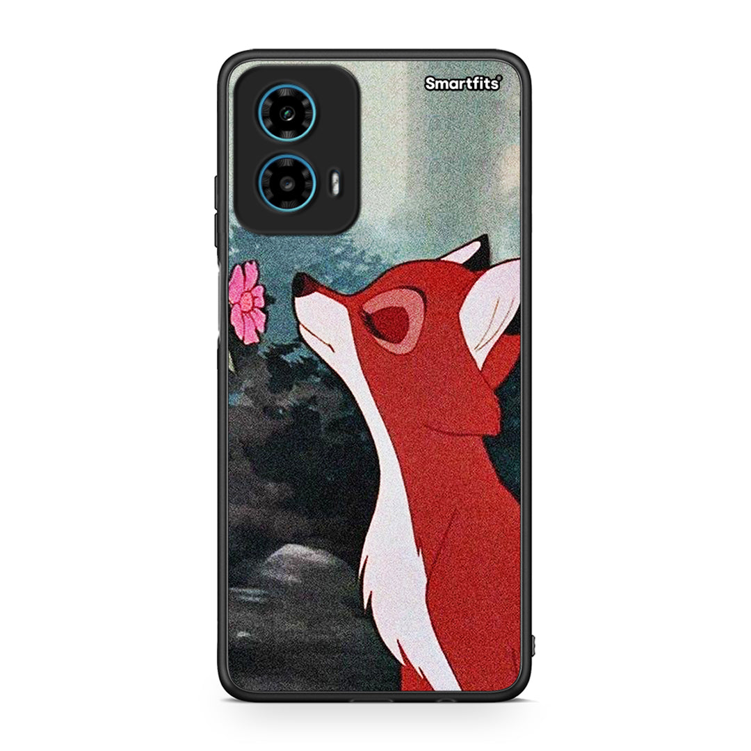 Motorola G34 5G Tod And Vixey Love 2 θήκη από τη Smartfits με σχέδιο στο πίσω μέρος και μαύρο περίβλημα | Smartphone case with colorful back and black bezels by Smartfits