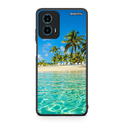 Motorola G34 5G Tropical Vibes Θήκη από τη Smartfits με σχέδιο στο πίσω μέρος και μαύρο περίβλημα | Smartphone case with colorful back and black bezels by Smartfits