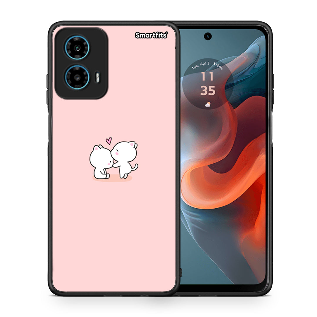 Θήκη Motorola G34 5G Love Valentine από τη Smartfits με σχέδιο στο πίσω μέρος και μαύρο περίβλημα | Motorola G34 5G Love Valentine case with colorful back and black bezels
