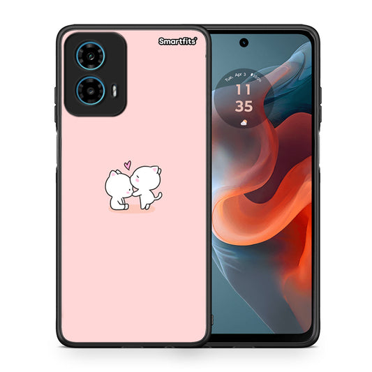 Θήκη Motorola G34 5G Love Valentine από τη Smartfits με σχέδιο στο πίσω μέρος και μαύρο περίβλημα | Motorola G34 5G Love Valentine case with colorful back and black bezels