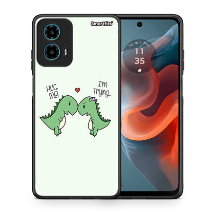 Θήκη Motorola G34 5G Rex Valentine από τη Smartfits με σχέδιο στο πίσω μέρος και μαύρο περίβλημα | Motorola G34 5G Rex Valentine case with colorful back and black bezels