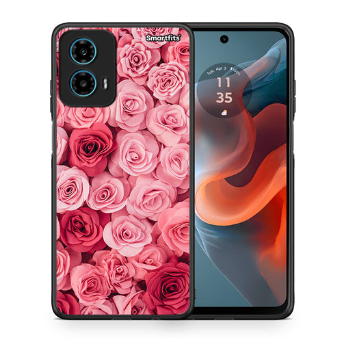 Θήκη Motorola G34 5G RoseGarden Valentine από τη Smartfits με σχέδιο στο πίσω μέρος και μαύρο περίβλημα | Motorola G34 5G RoseGarden Valentine case with colorful back and black bezels