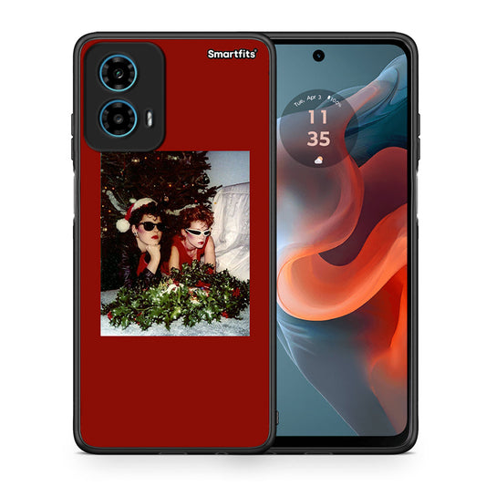 Θήκη Motorola G34 5G Waiting For Xmas από τη Smartfits με σχέδιο στο πίσω μέρος και μαύρο περίβλημα | Motorola G34 5G Waiting For Xmas case with colorful back and black bezels