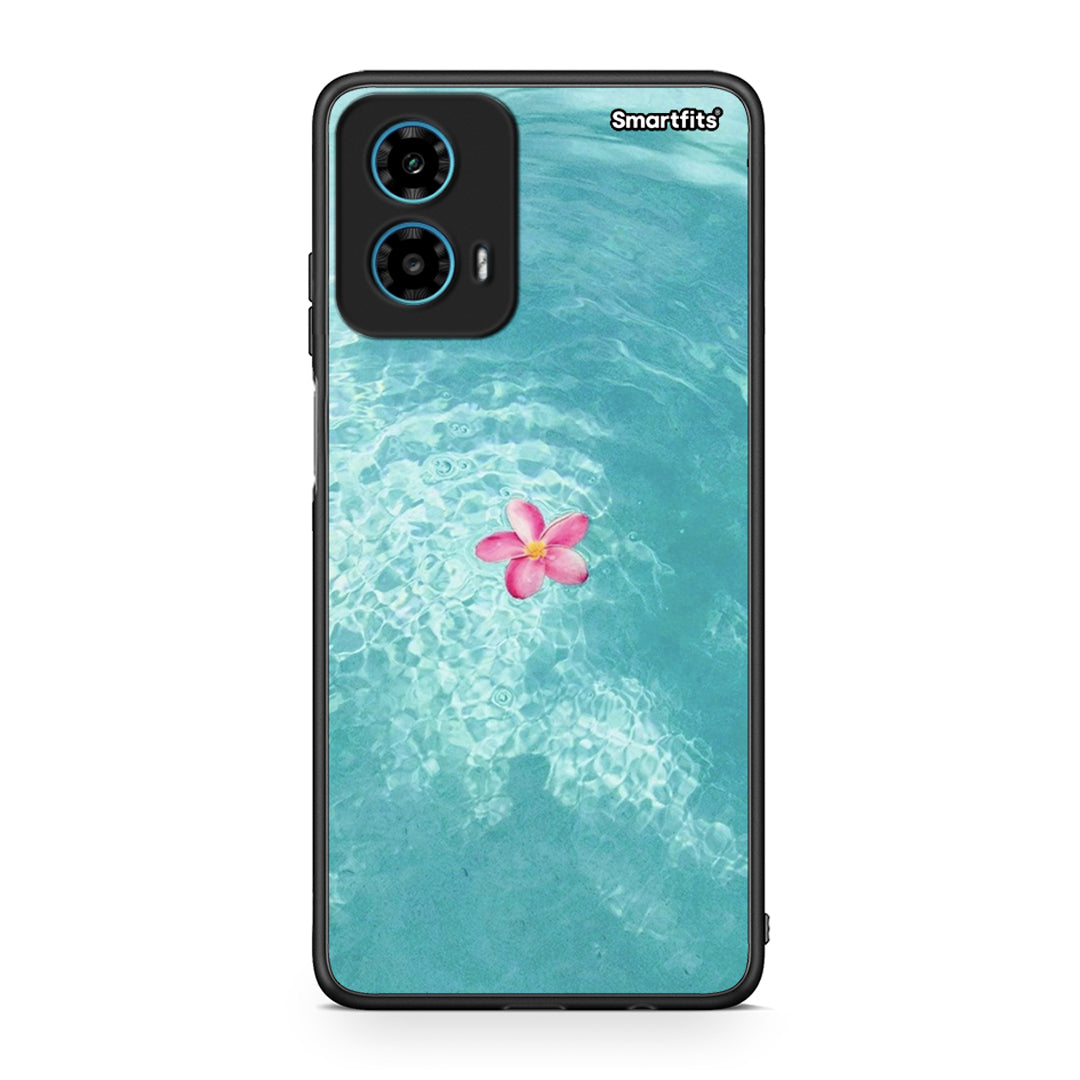 Motorola G34 5G Water Flower Θήκη από τη Smartfits με σχέδιο στο πίσω μέρος και μαύρο περίβλημα | Smartphone case with colorful back and black bezels by Smartfits