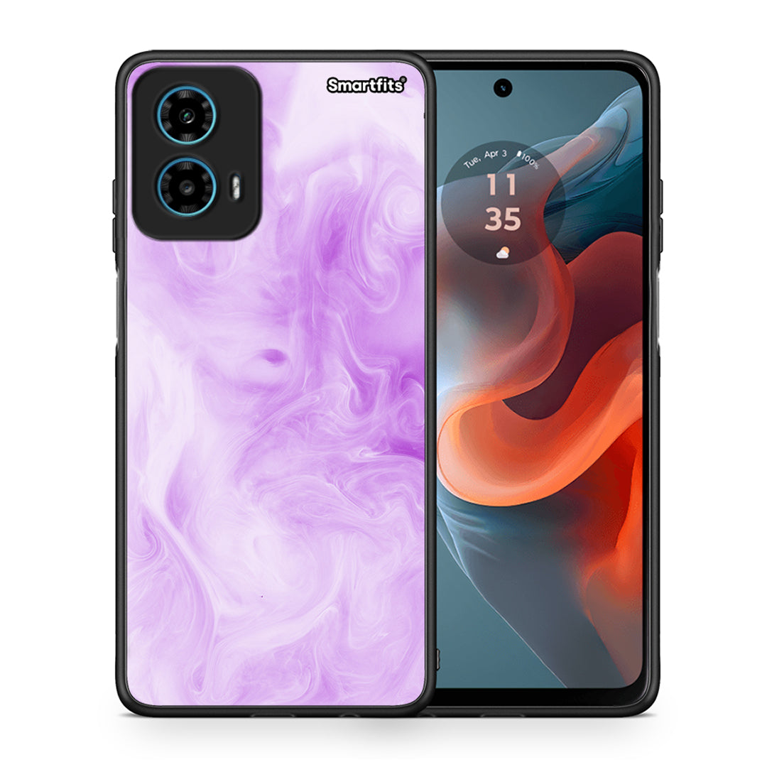 Θήκη Motorola G34 5G Lavender Watercolor από τη Smartfits με σχέδιο στο πίσω μέρος και μαύρο περίβλημα | Motorola G34 5G Lavender Watercolor case with colorful back and black bezels