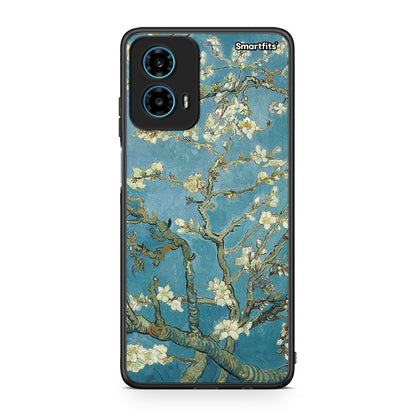 Motorola G34 5G White Blossoms θήκη από τη Smartfits με σχέδιο στο πίσω μέρος και μαύρο περίβλημα | Smartphone case with colorful back and black bezels by Smartfits