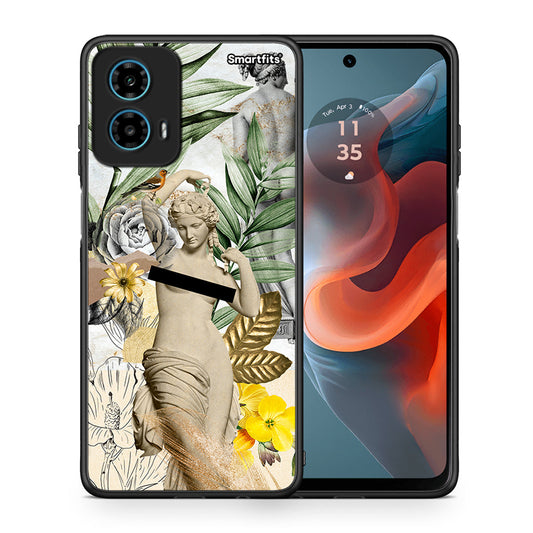 Θήκη Motorola G34 5G Woman Statue από τη Smartfits με σχέδιο στο πίσω μέρος και μαύρο περίβλημα | Motorola G34 5G Woman Statue case with colorful back and black bezels